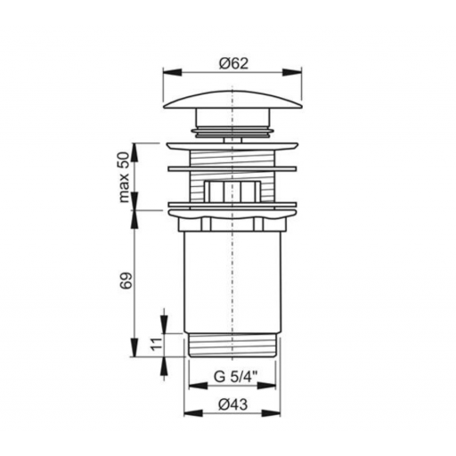Донный клапан для раковины Ravak черный X01748